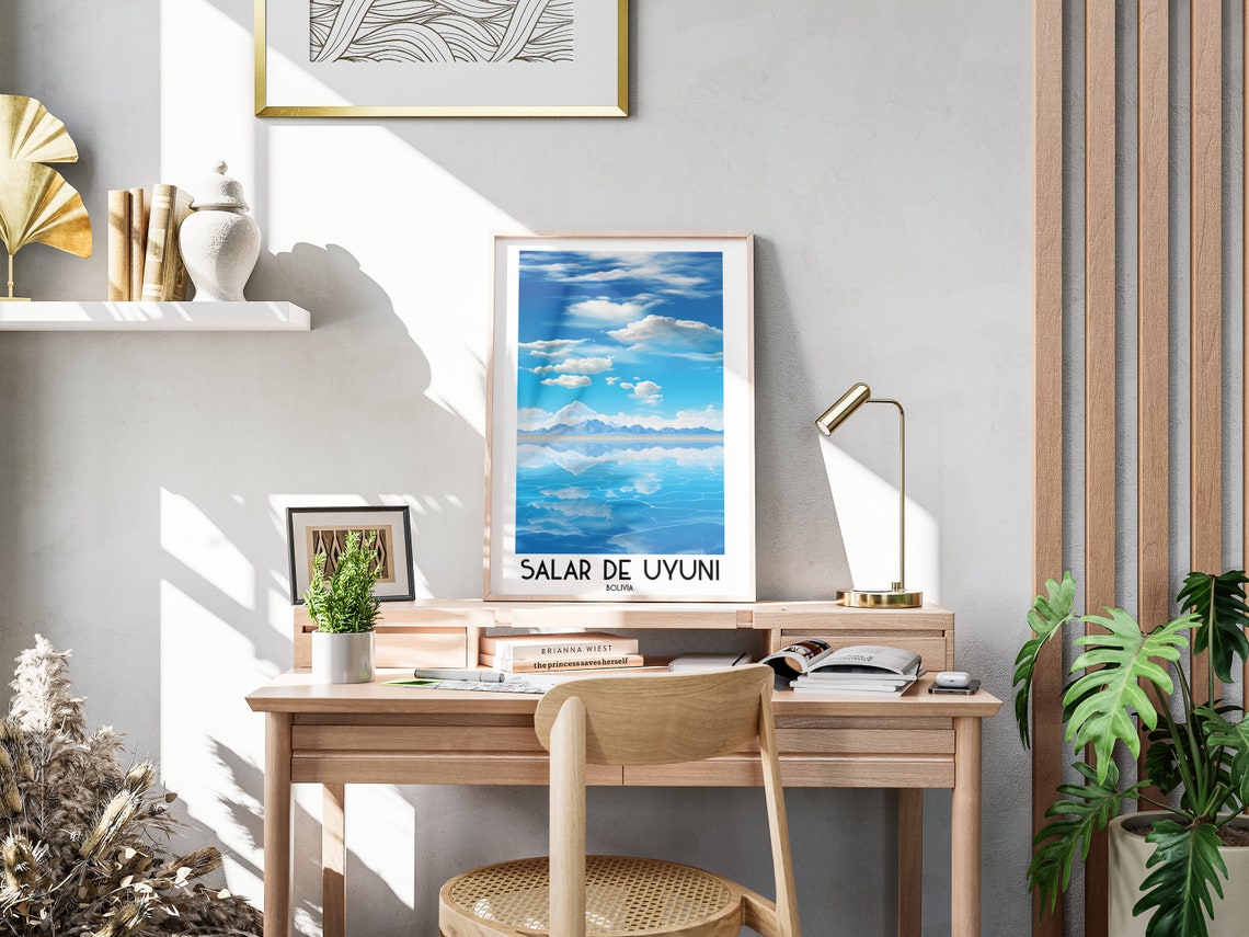 Salar de Uyuni Bolivia Mirror Salt Flats Cloud Reflection Travel Poster - Image 3
