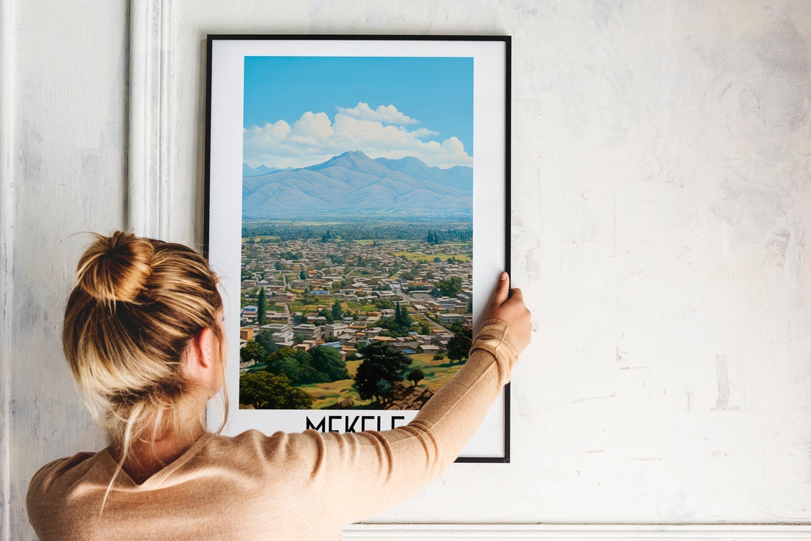 Sweeping Mekele Ethiopia Valley Town Mountain Backdrop Poster - Image 2