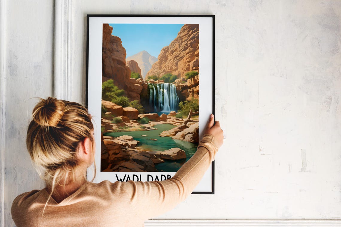 Wadi Darbat Oman Dhofar Desert Waterfall Canyon Travel Poster - Image 2