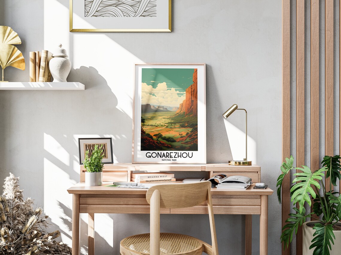 Gonarezhou Towering Red Cliffs Wide Savanna Valley National Park Travel Poster - Image 3