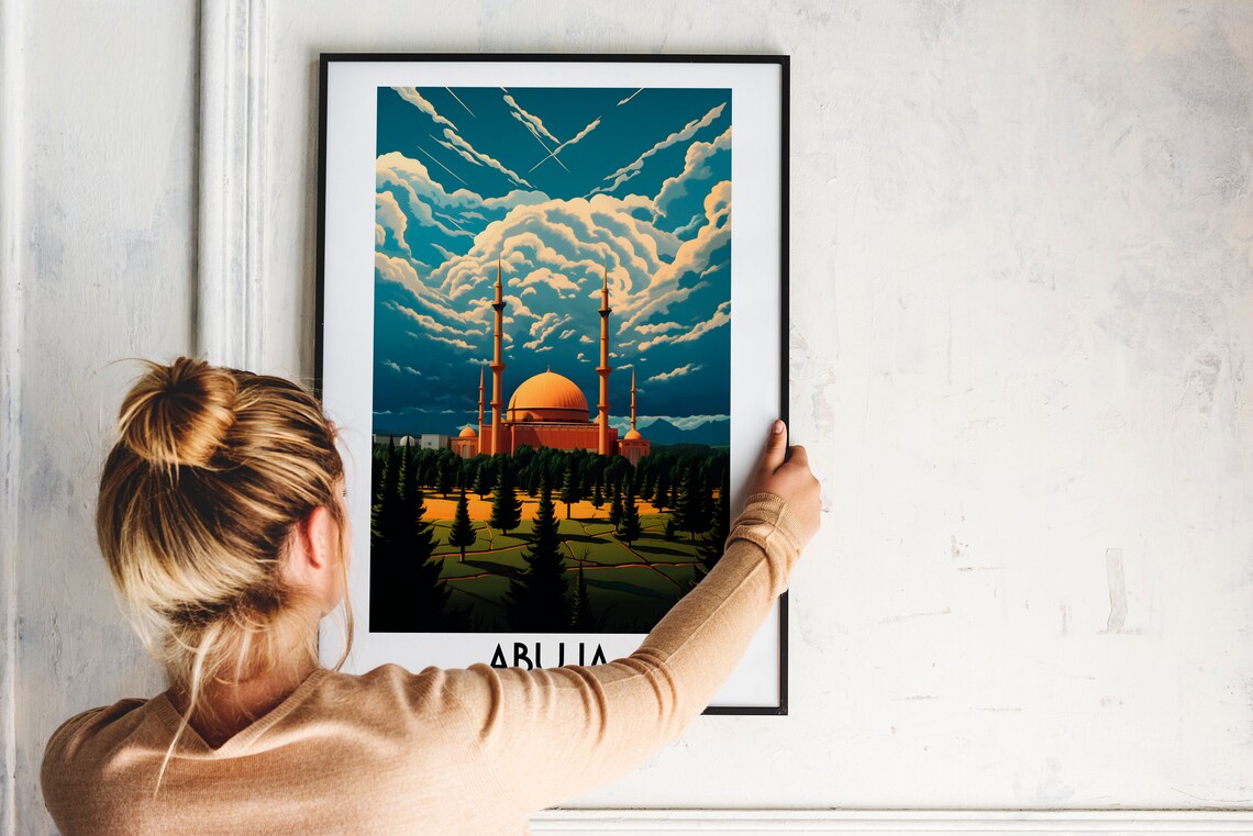 Abuja Nigeria National Mosque Golden Dome Minarets Sky Poster - Image 2