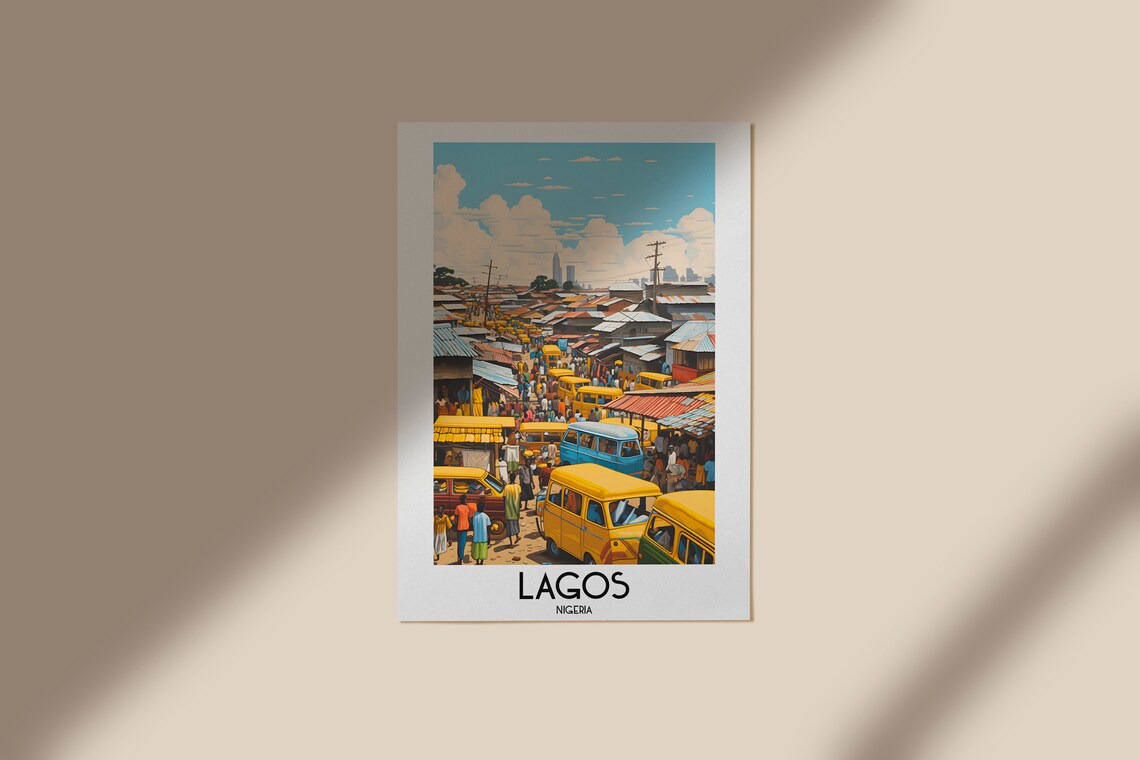Lagos Travel Poster, Nigeria Africa Home Decor - Image 3