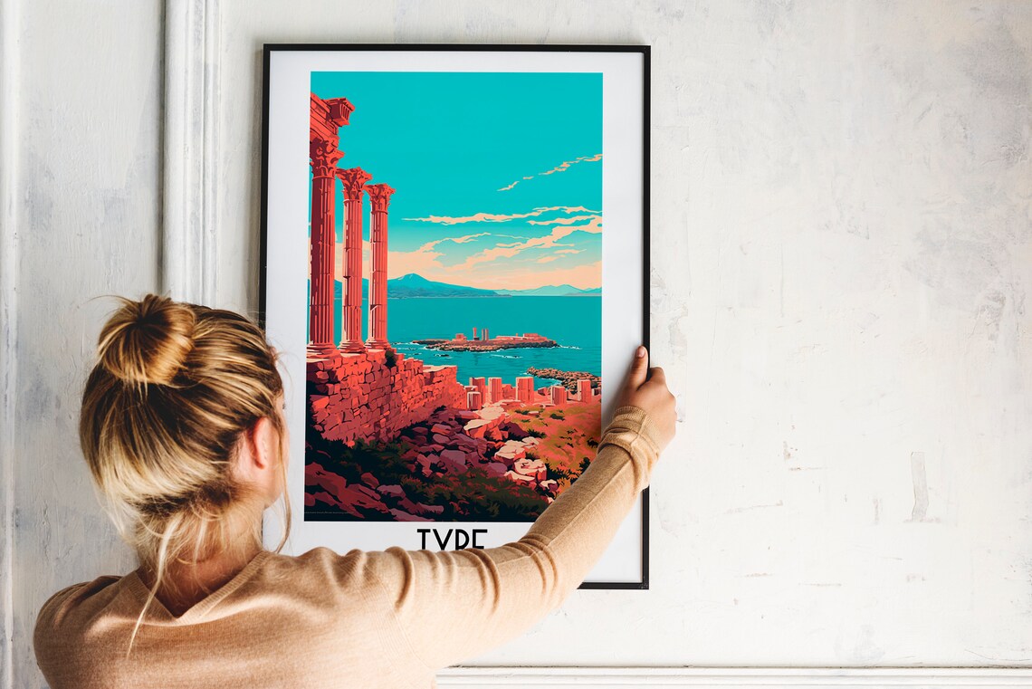 Tyre Travel Poster, Middle East Home Decor - Image 2