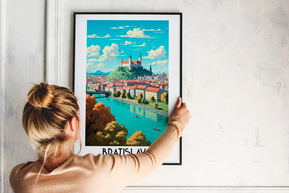 Bratislava Slovakia Castle Hill Above the Danube River Travel Poster - Image 2