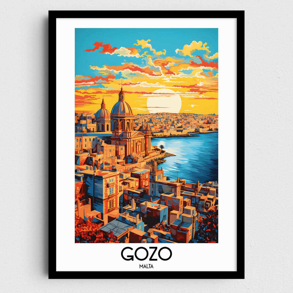 Gozo Travel Poster, Malta Home Decor Print