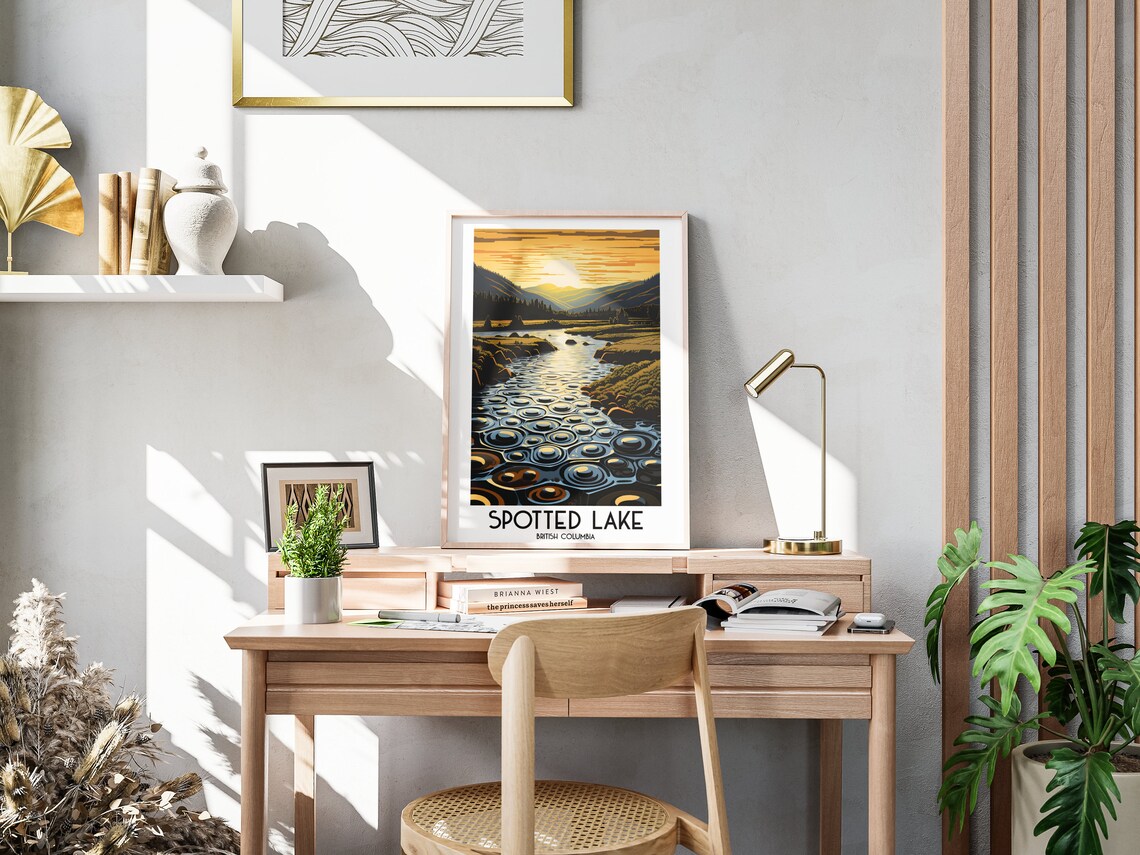 Spotted Lake Sunset Mineral Pools British Columbia Travel Poster - Image 3