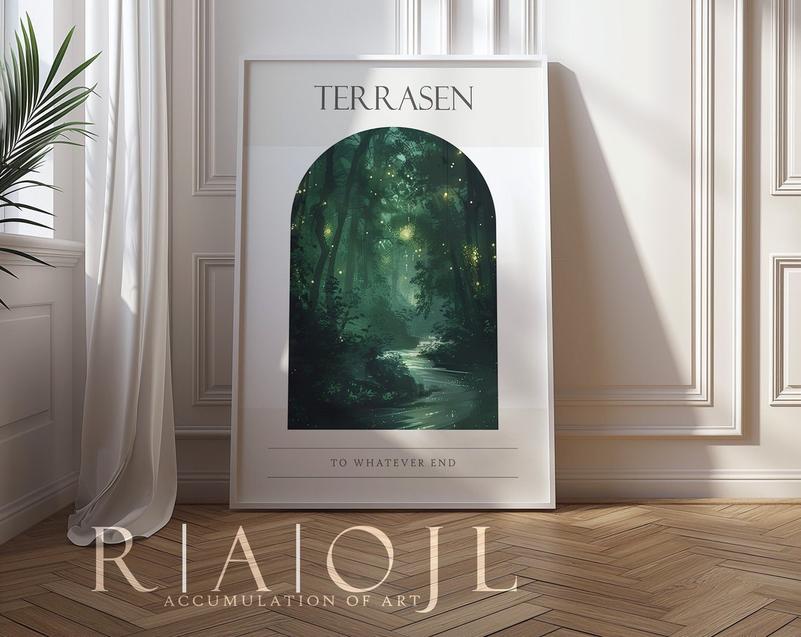 Terrasen To Whatever End Glowing Firefly Forest Arch Scene Poster