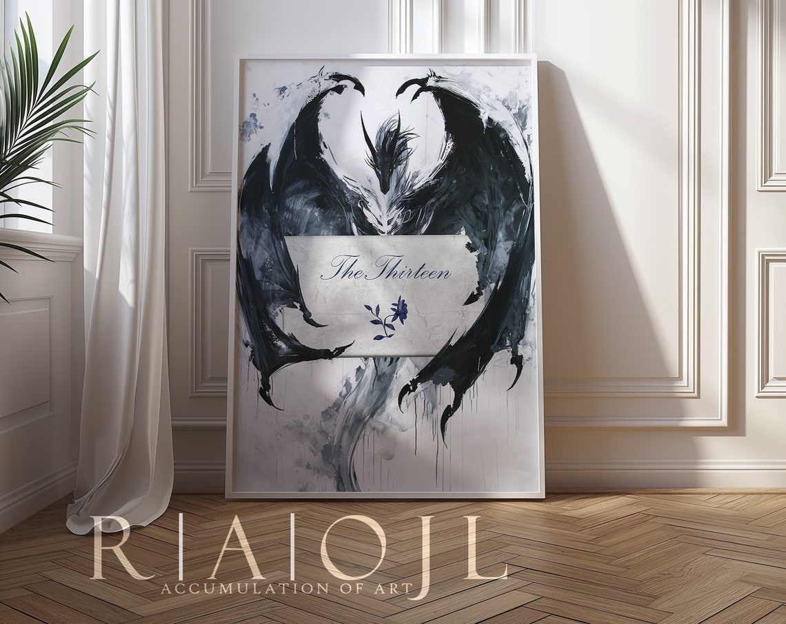The Thirteen Blackbeak Witches Black Wing Watercolor Art Poster