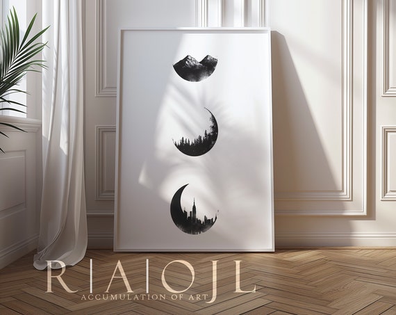 Acotar Moon Print Book Citation Artwork Bookworm Merch Throne Of Glass Crescent City Multiple Sizes