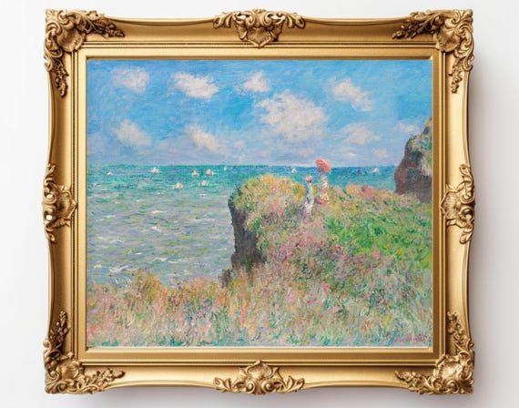 Claude Monet Countryside Landscape, Vintage Art Print