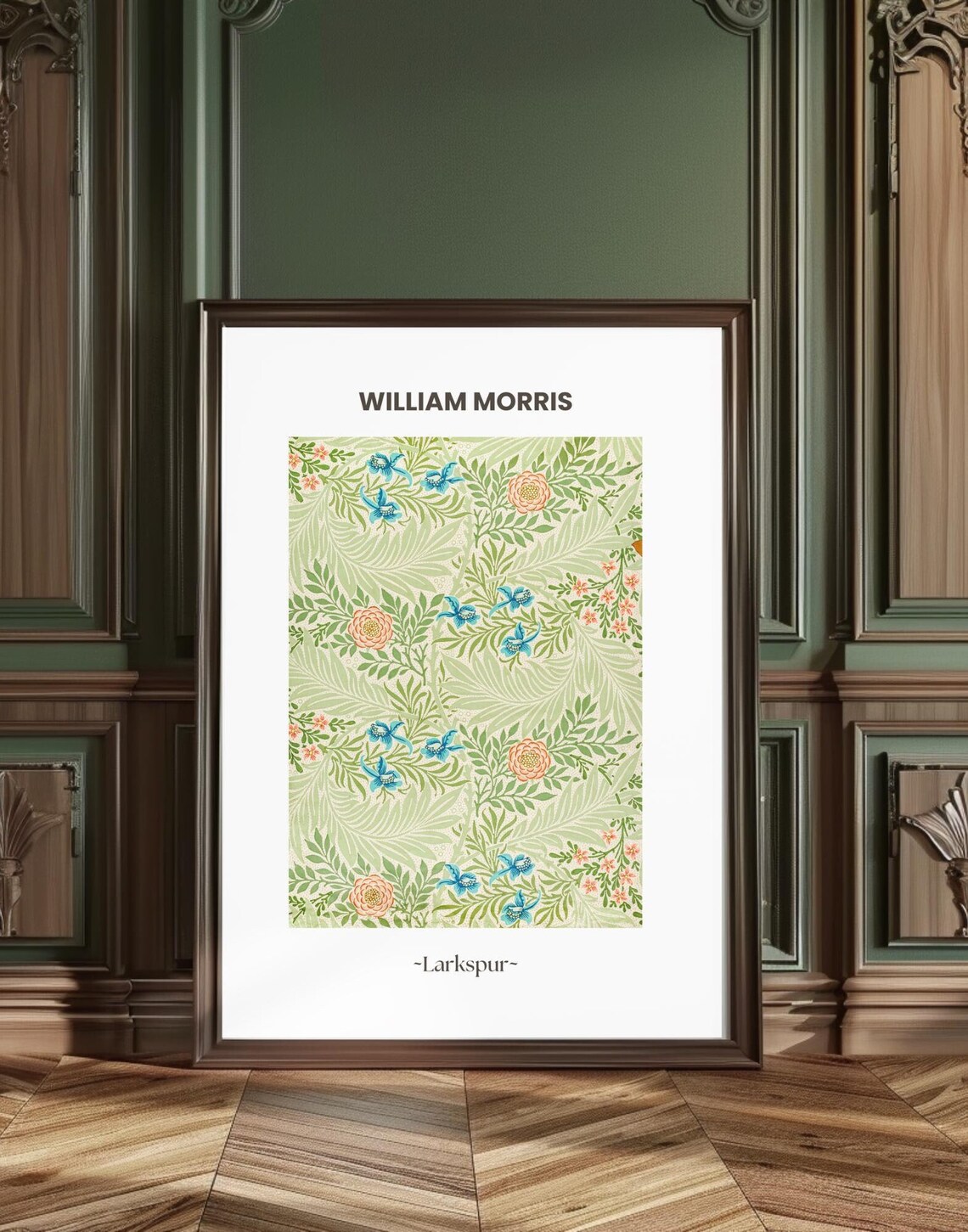 William Morris Larkspur, Wallpaper Pattern Art Print