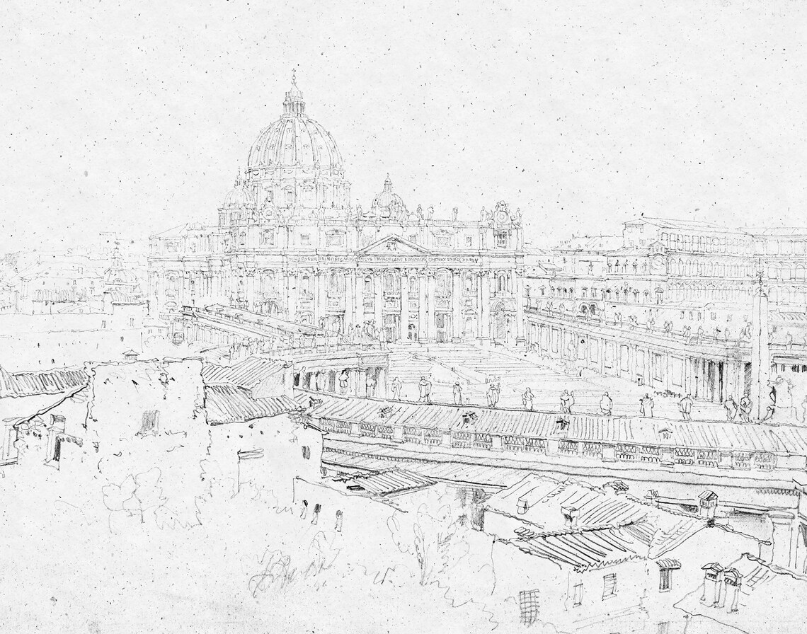 Rome Vintage Architecture Sketch, Minimalist Poster - Image 3