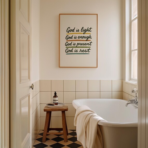 God Is Light Enough Present Rest Affirmations Scripture Poster