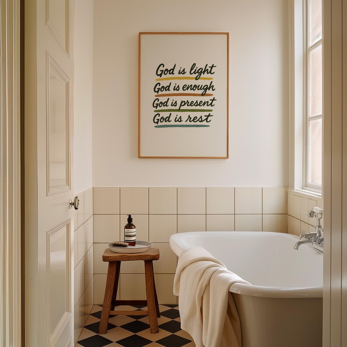 God Is Affirmations Print Minimalist Christian Scripture