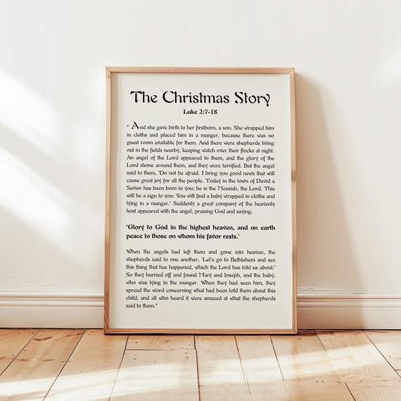 Nativity Bible Verse Print The Christmas Story