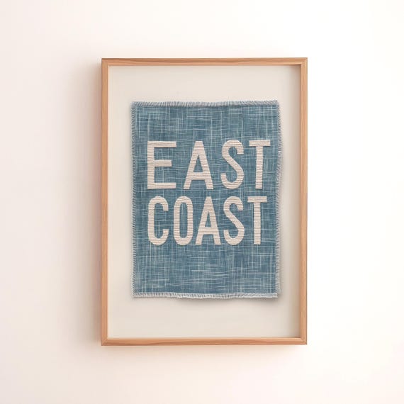 East Coast Print Minimalist Coastal Wall Art Nautical Home Decor