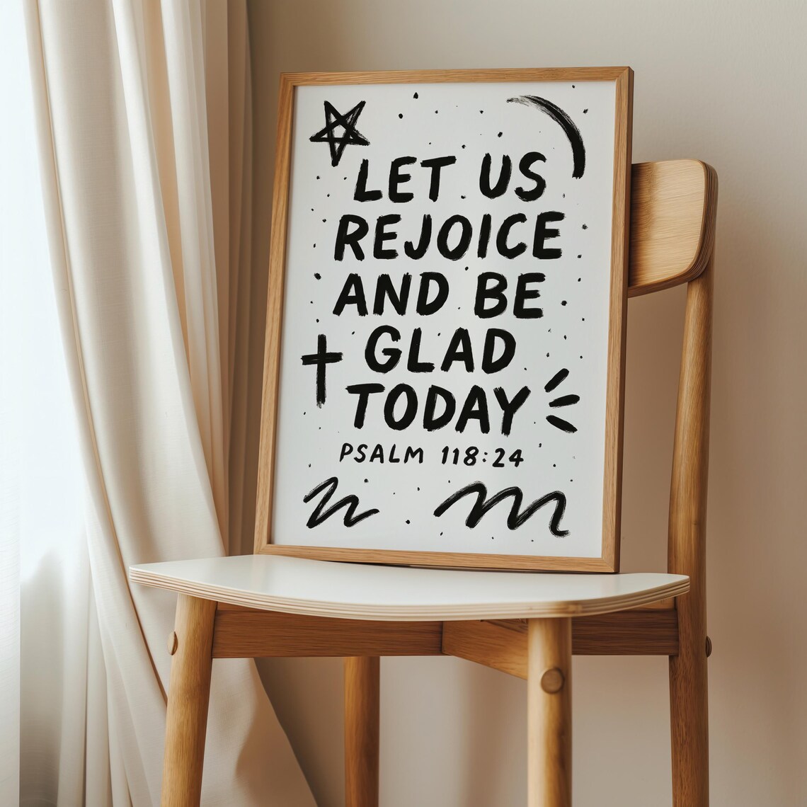 Let Us Rejoice And Be Glad Today Psalm 118 Verse 24 Christian Quote Wall Art