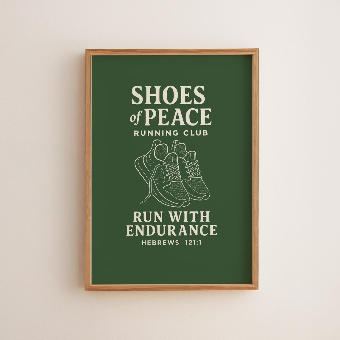 Shoes Of Peace Running Club Run With Endurance Hebrews 121 Scripture Poster