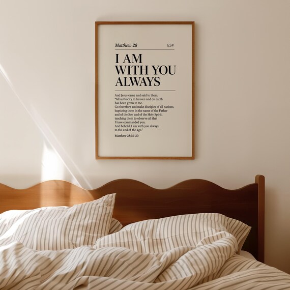 I Am With You Always Print Christian Bible Verse Art