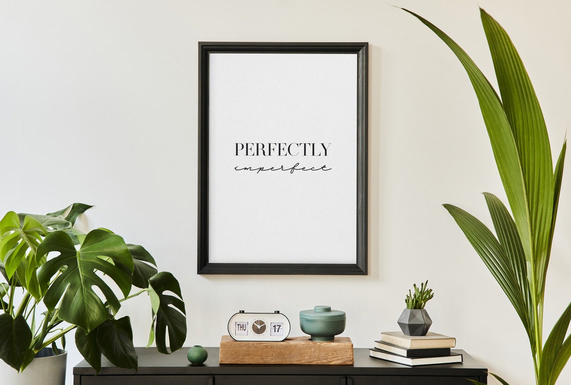Perfectly Imperfect Elegant Serif Self Acceptance Quote Poster - Image 3