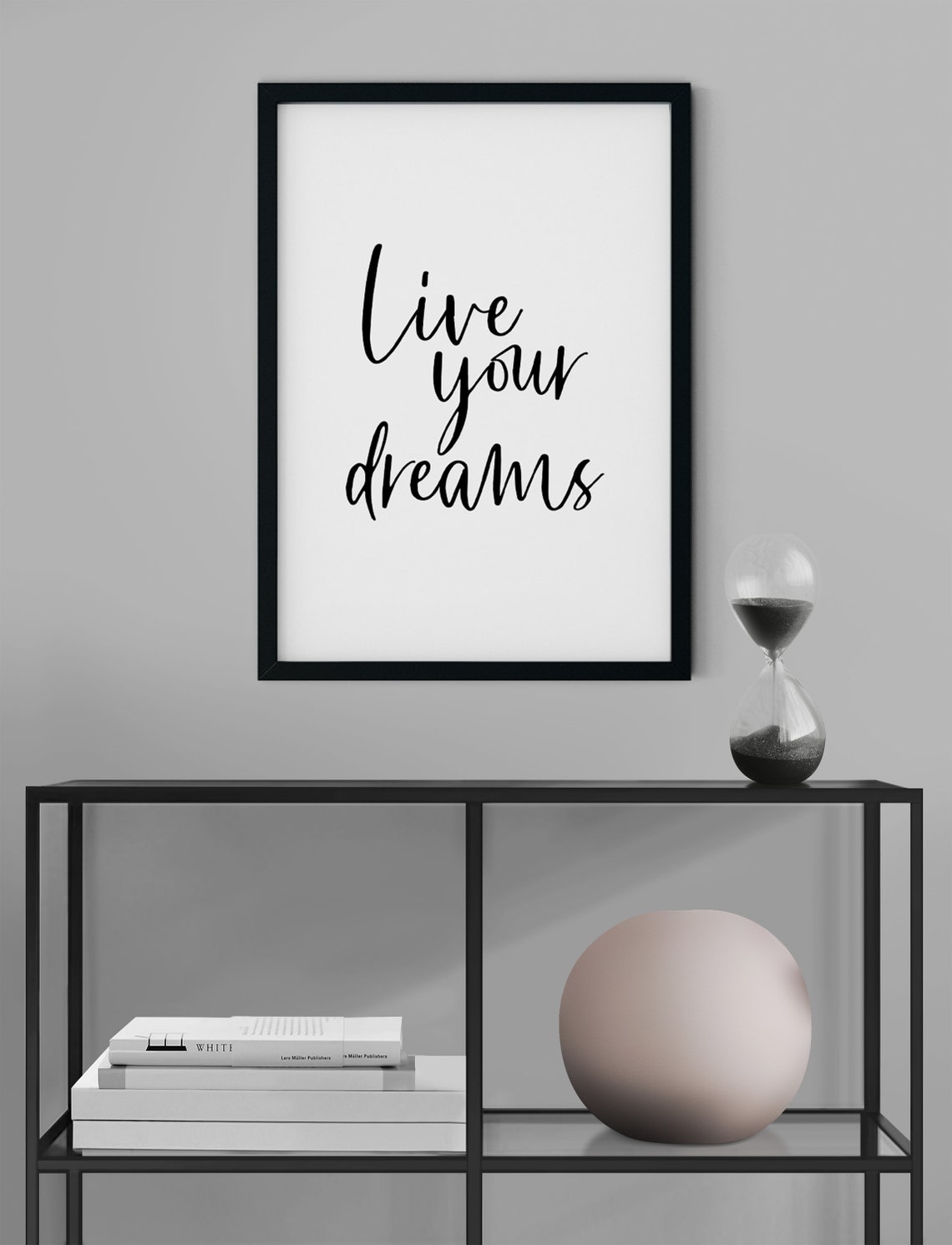 Live Your Dreams Beautiful Script Inspirational Dream Gift Poster - Image 4