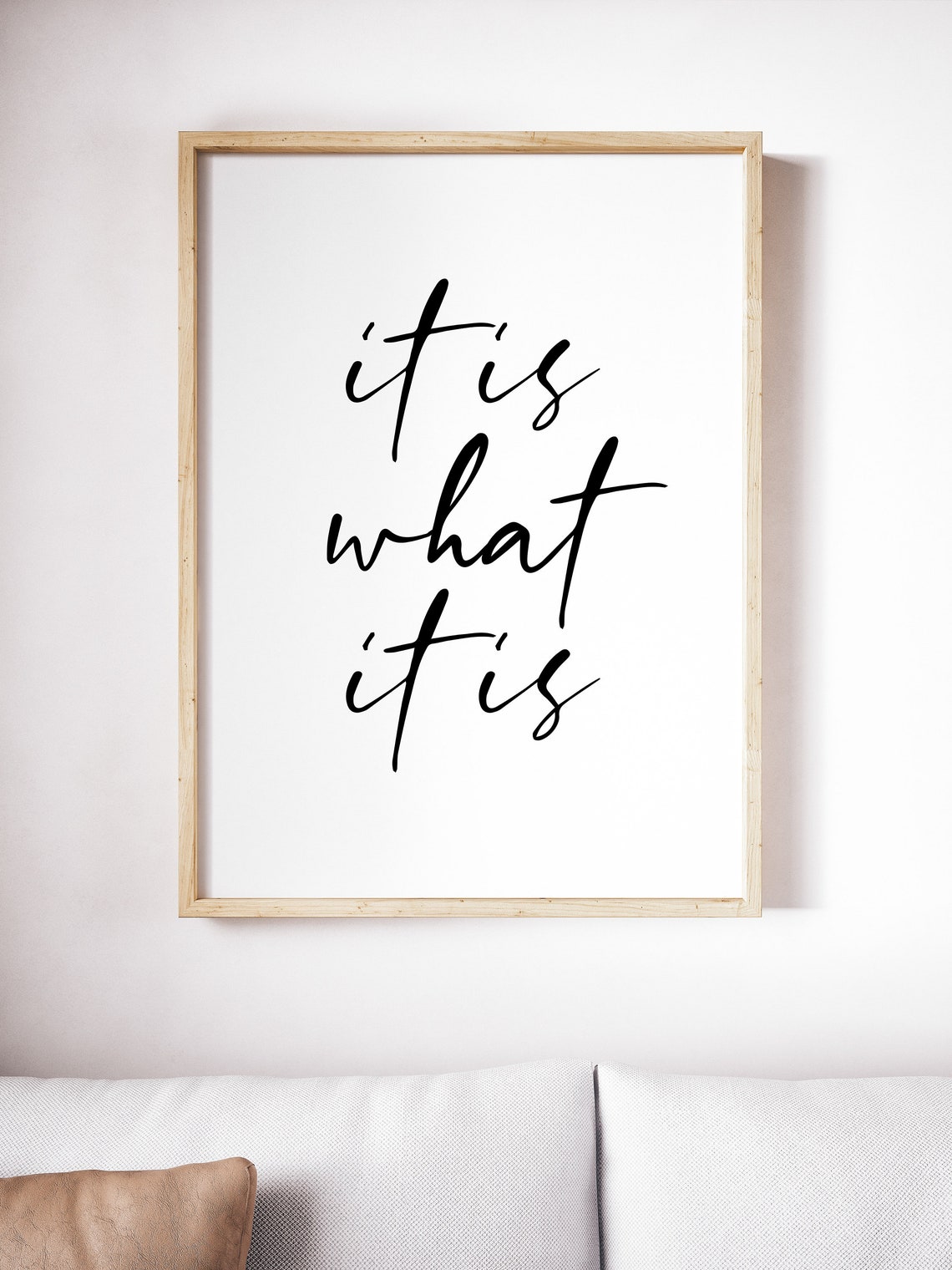 It Is What It Is Black Script Minimalist Philosophy Quote Poster - Image 2