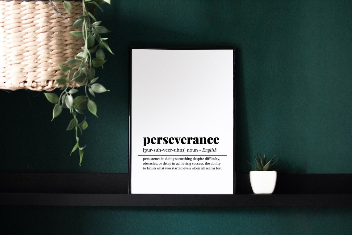 Perseverance Definition Poster Motivational Dictionary Wall Decor - Image 3