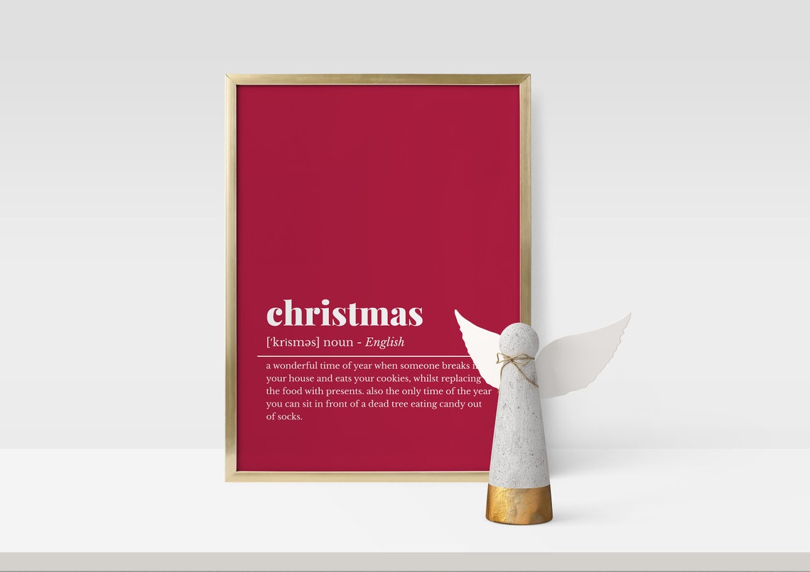 Christmas Funny Definition Rich Red Background Holiday Poster - Image 3