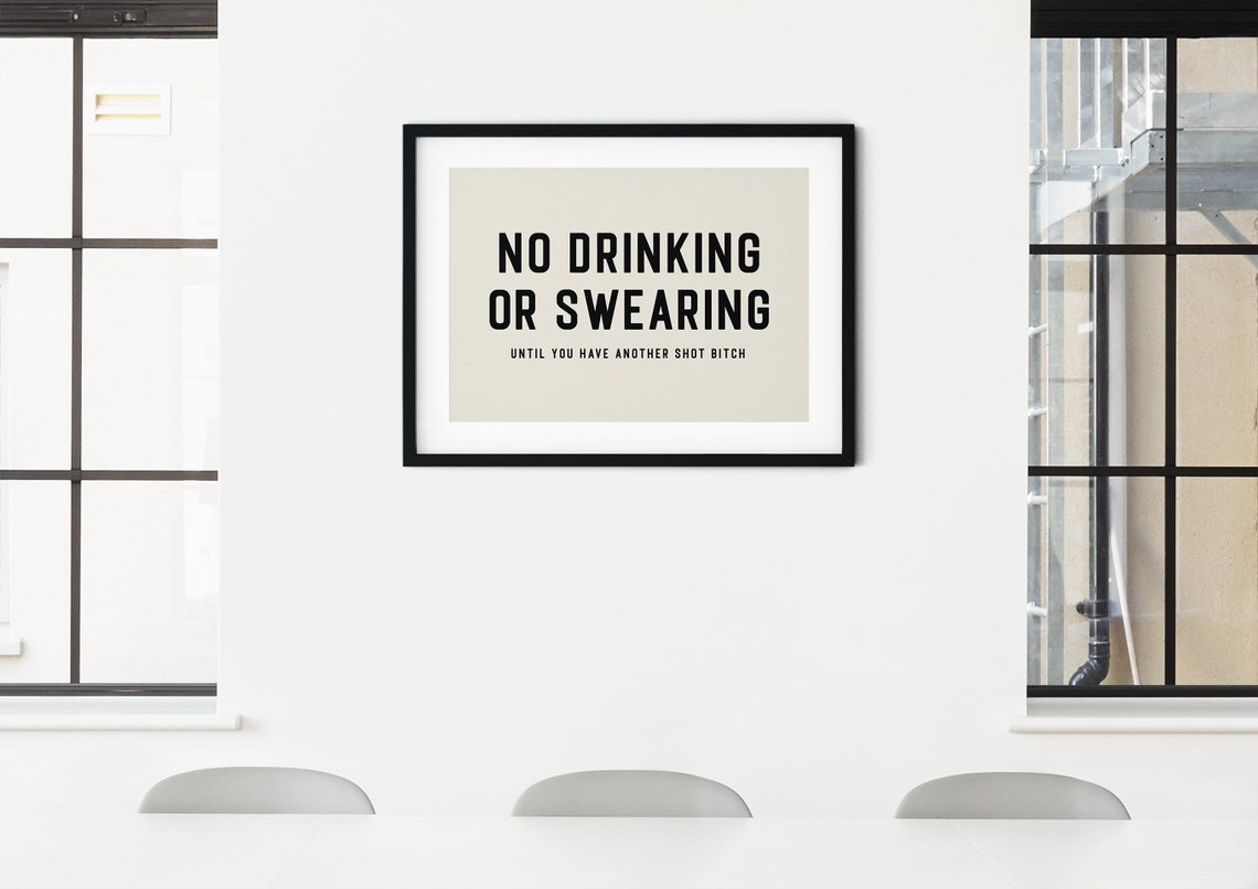 Funny No Drinking Or Swearing Another Shot Bitch Bar Cart Poster - Image 3
