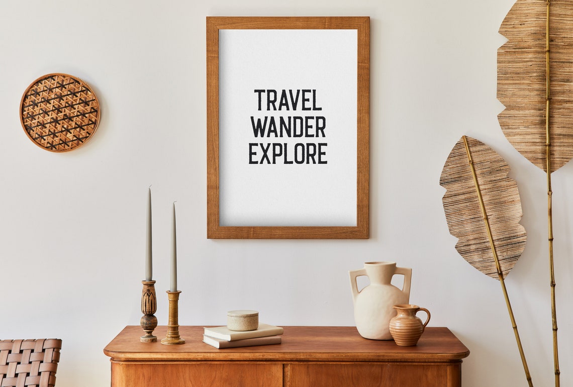 Travel Wander Explore Black Typography Adventure Quote Poster - Image 4