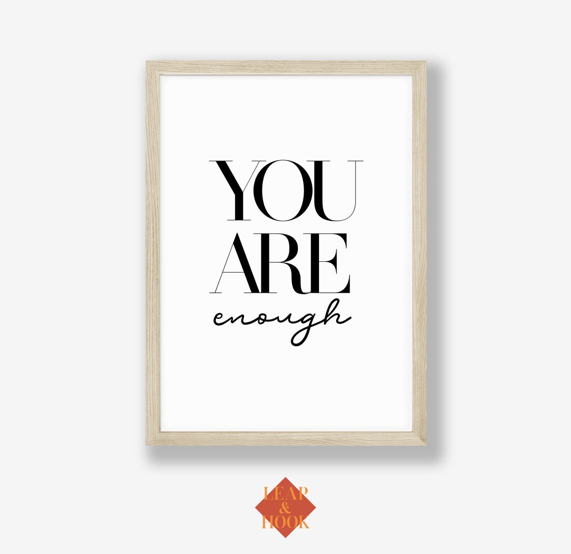 You Are Enough Daily Self Worth Affirmation Typography Poster - Image 2