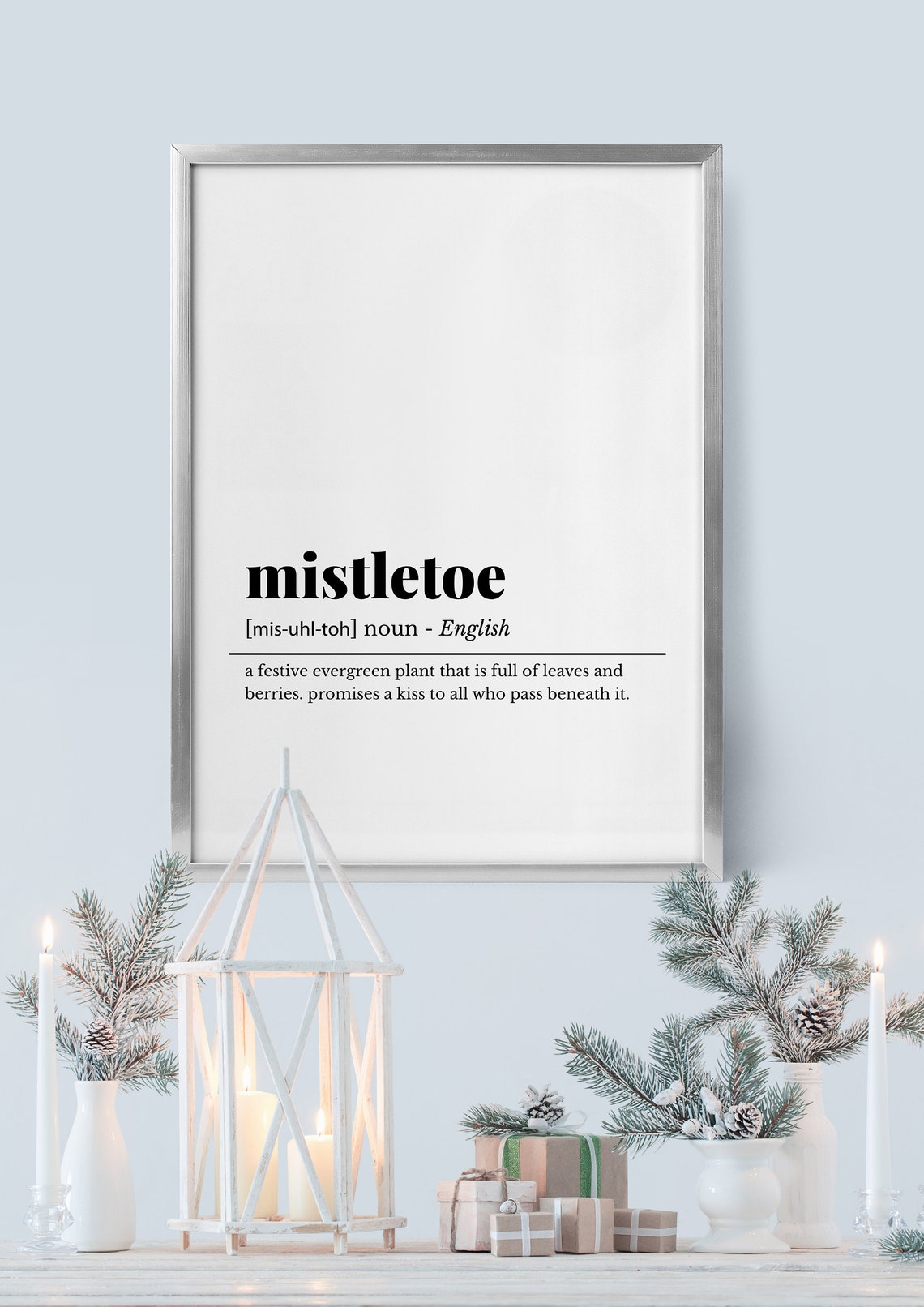 Mistletoe Definition Dictionary Style Christmas Holiday Gift Poster - Image 5