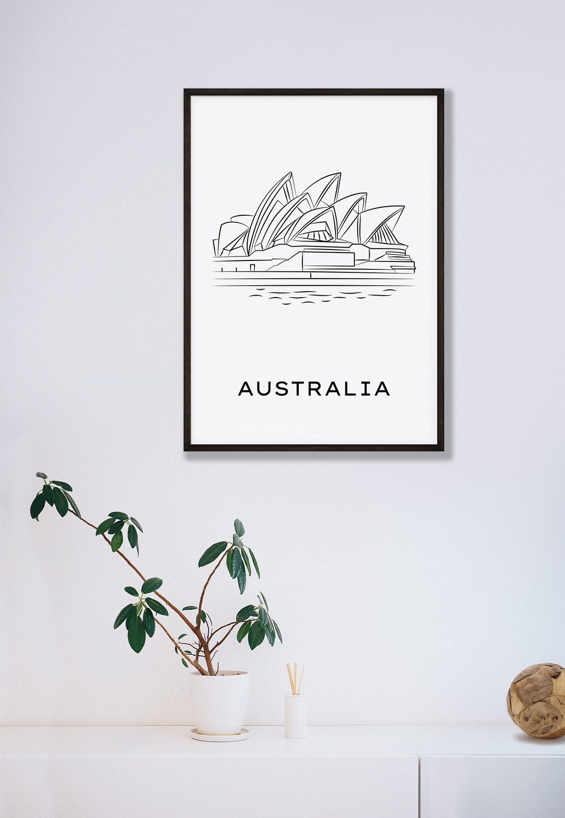 Travel Poster Australia Print Sydney Print Fine Line Art Print City Print Country Print Travel Art Prints Black And White Art - Image 3