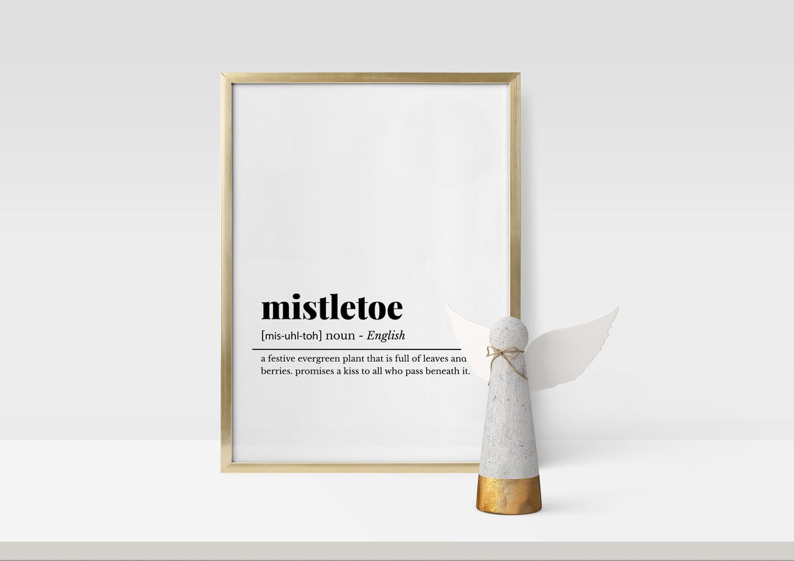 Mistletoe Definition Dictionary Style Christmas Holiday Gift Poster - Image 3