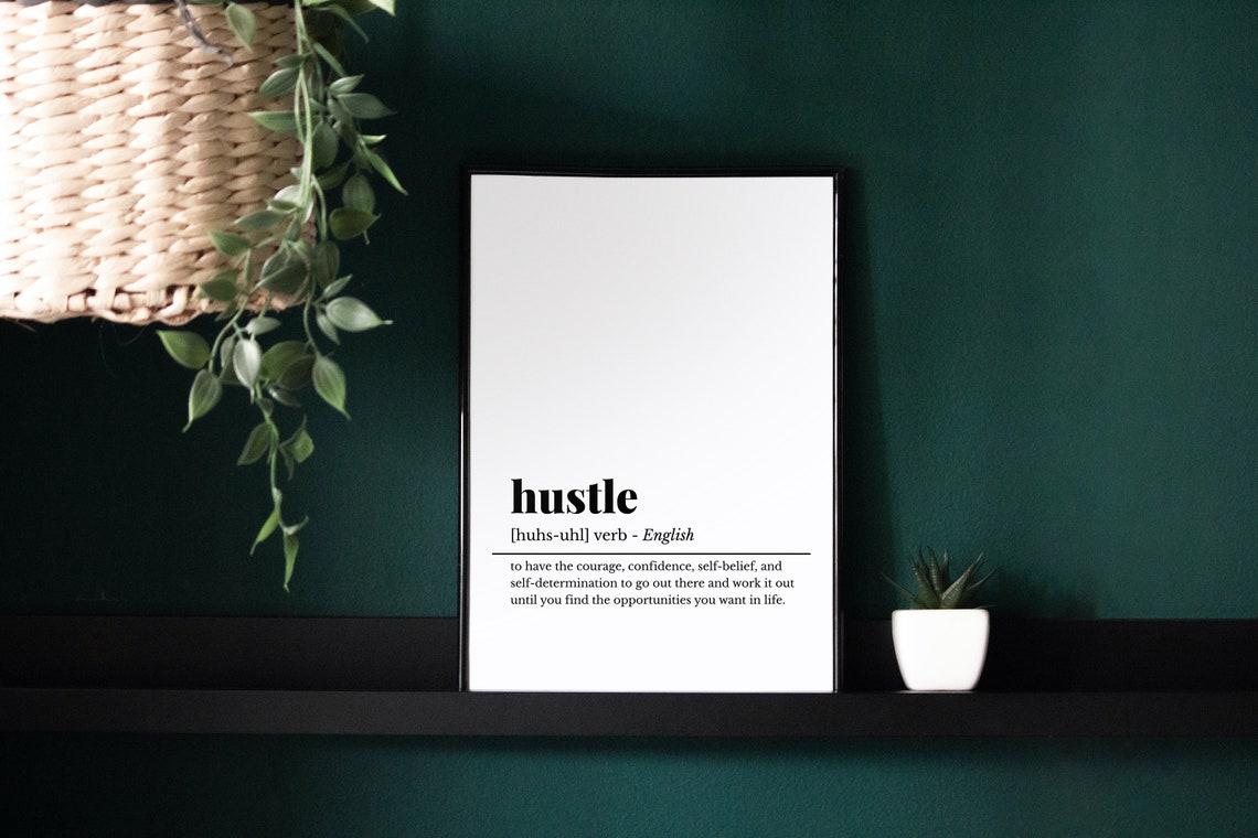 Hustle Definition Dictionary Art Motivational Office Wall Decor Poster - Image 2