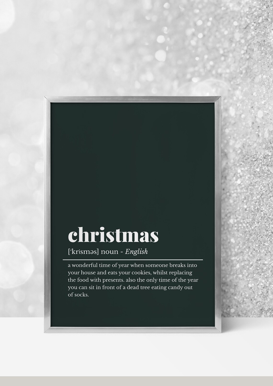 Christmas Funny Definition Dark Green Holiday Season Gift Poster - Image 3