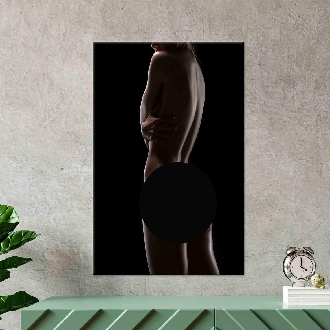 Artistic Nude Woman Silhouette Elegant Body Photography Poster