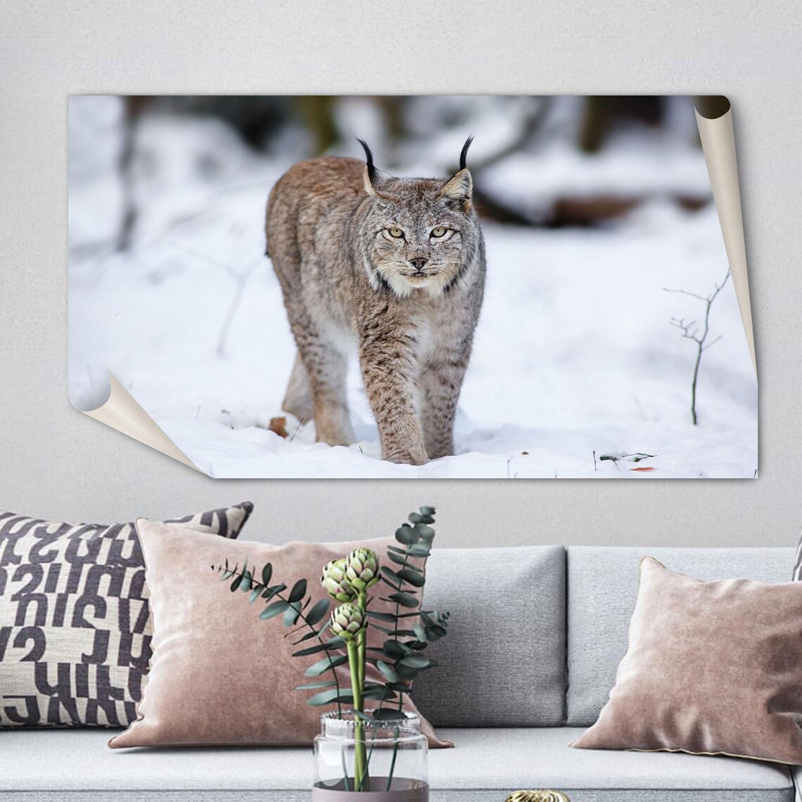 Personalized Wolf Cat Animal Art Print for Him - Image 2