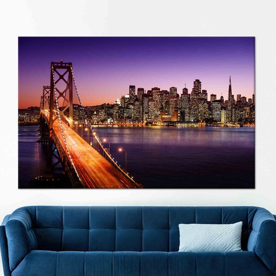 San Francisco Art Golden Gate Bridge Art Cityspace Wall Art Landscape Wall Art Art 3d Glass Cityspace Wallpaper Large Wall Art
