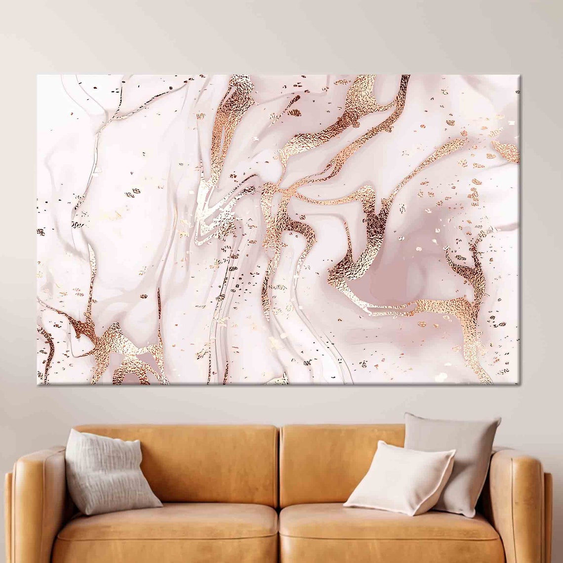 Soft White Marble With Rose Gold Veins Elegant Home Decor Poster