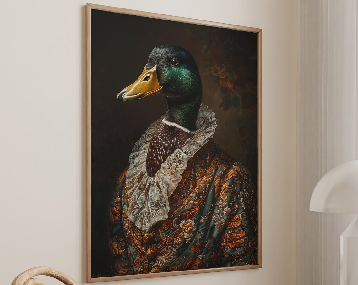Royal Mallard Duck Renaissance Portrait Regal Bird Photo Wall Art