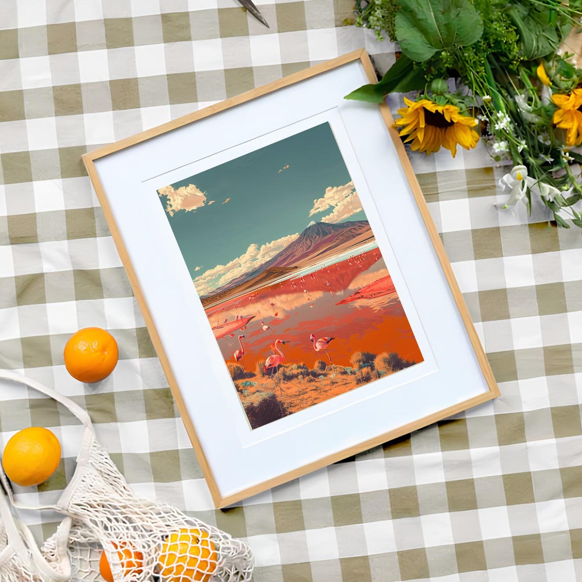 Bolivia Print Bolivia Illustration Uyuni Travel Poster Uyuni Print Poster Bolivia Gift Flamingo Print Traveler Gift - Image 3