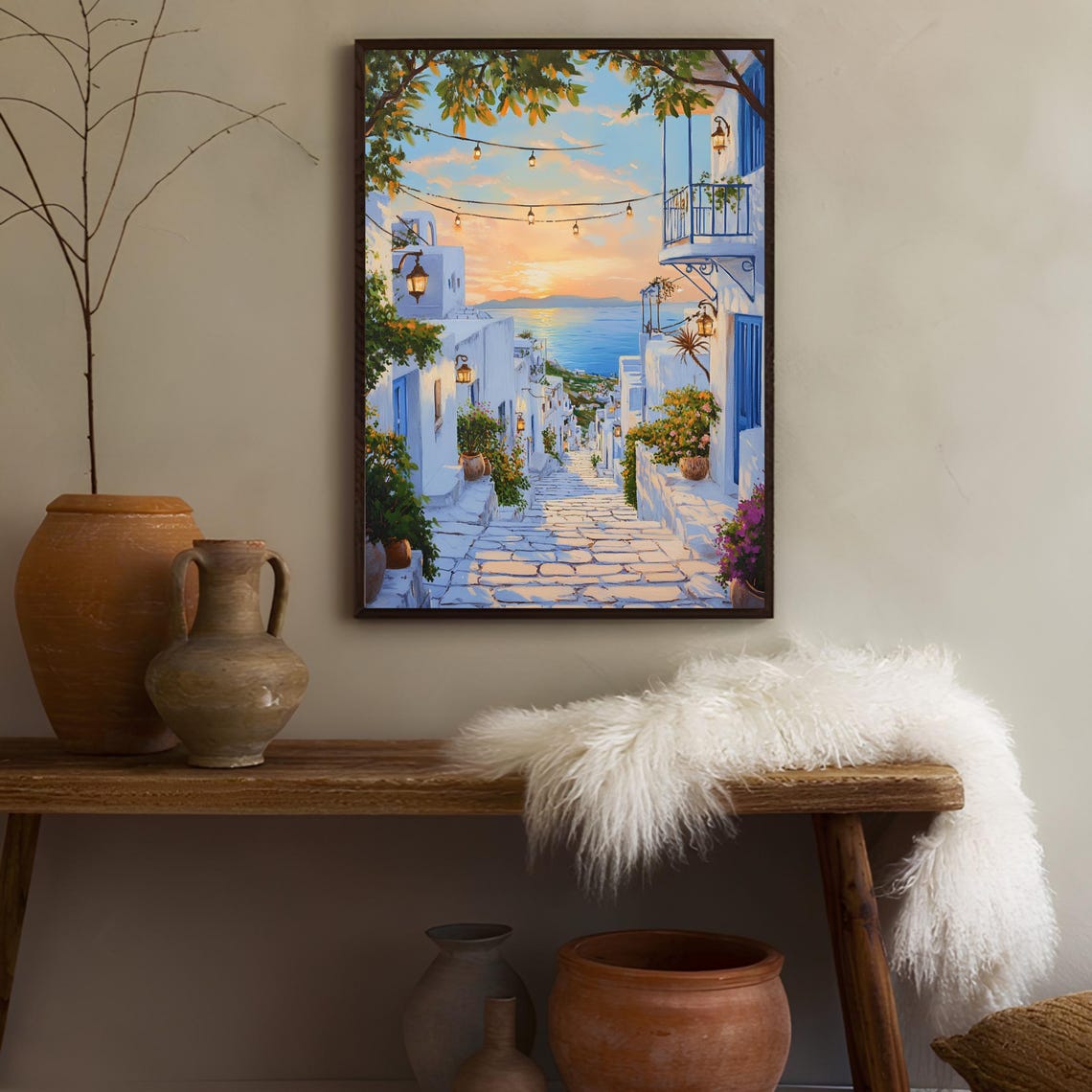Paros Watercolor Greece Travel Poster - Image 3
