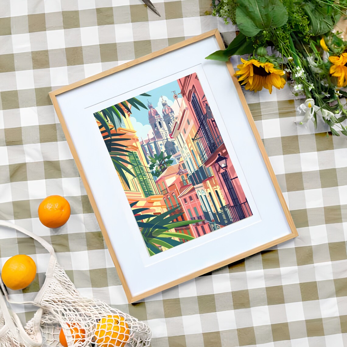 Malaga Illustration Spain Travel Poster, Nursery Print - Image 3