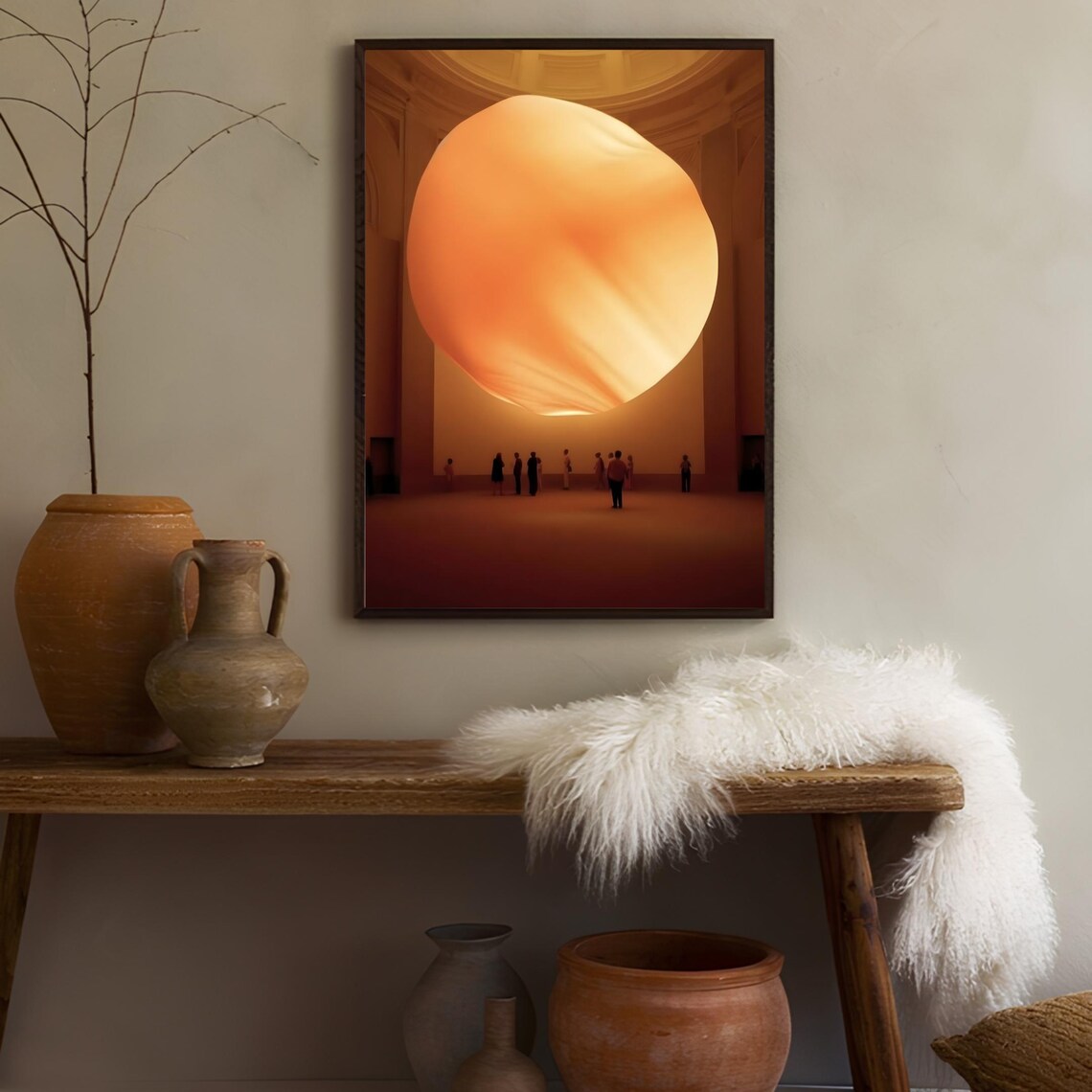 Glowing Orange Sun Installation Art Gallery Exhibition Poster - Image 3
