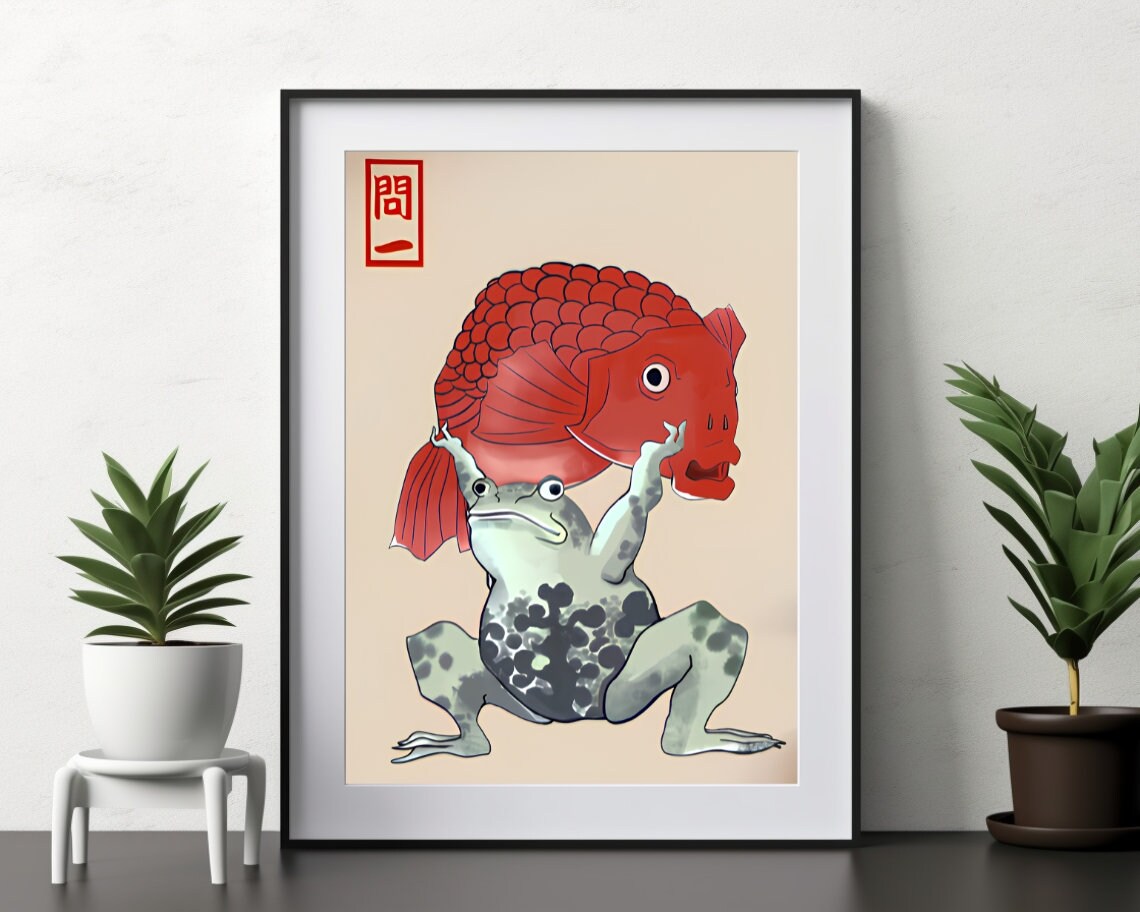 Japanese Frog Squat, Matsumoto Hoji Vintage Art Print - Image 3