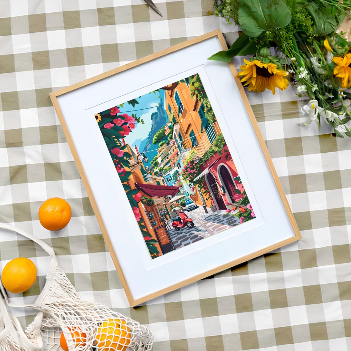 Positano Travel Poster, Amalfi Italy Illustration - Image 3