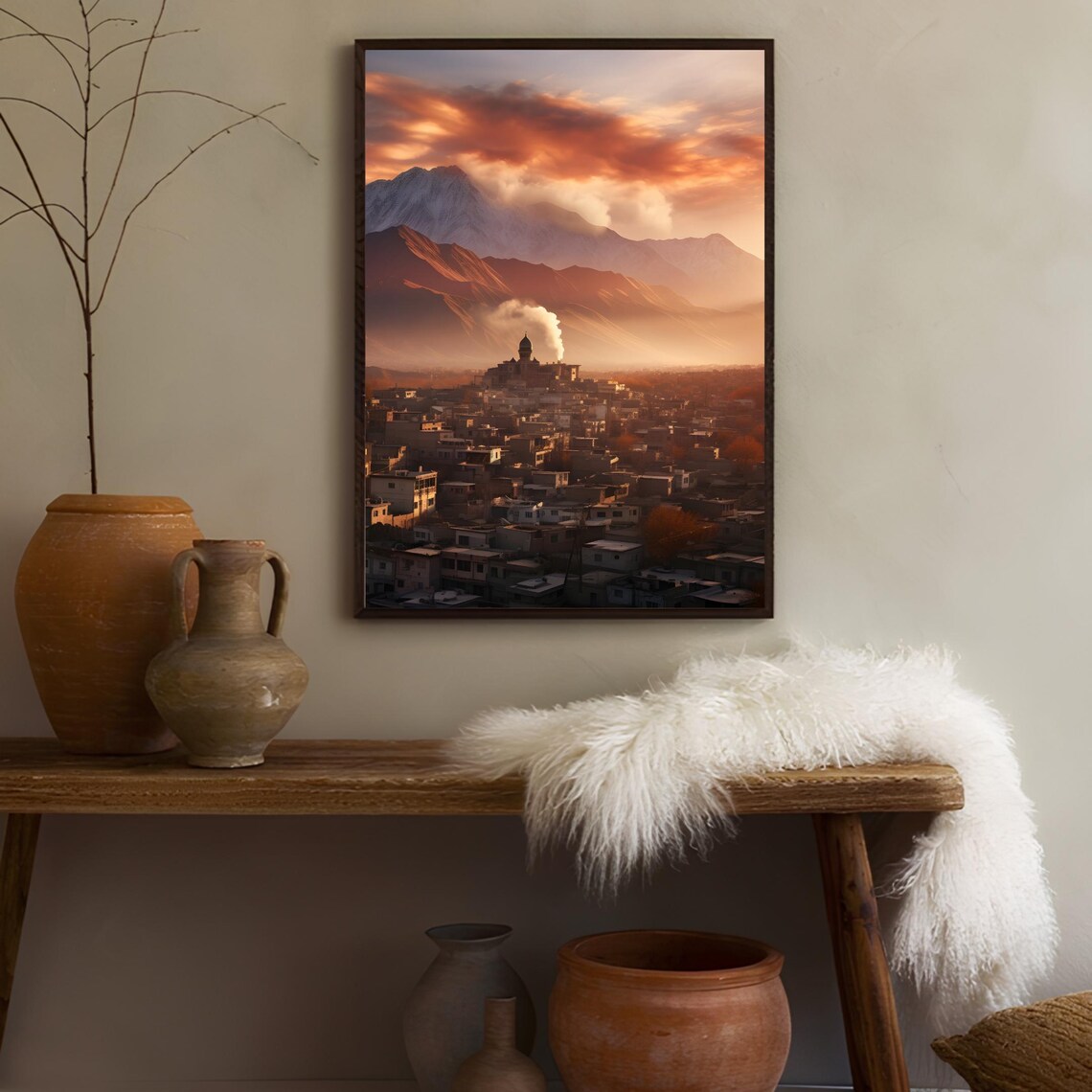 Kabul Afghanistan Landscape Art Print, Travel Poster - Image 3