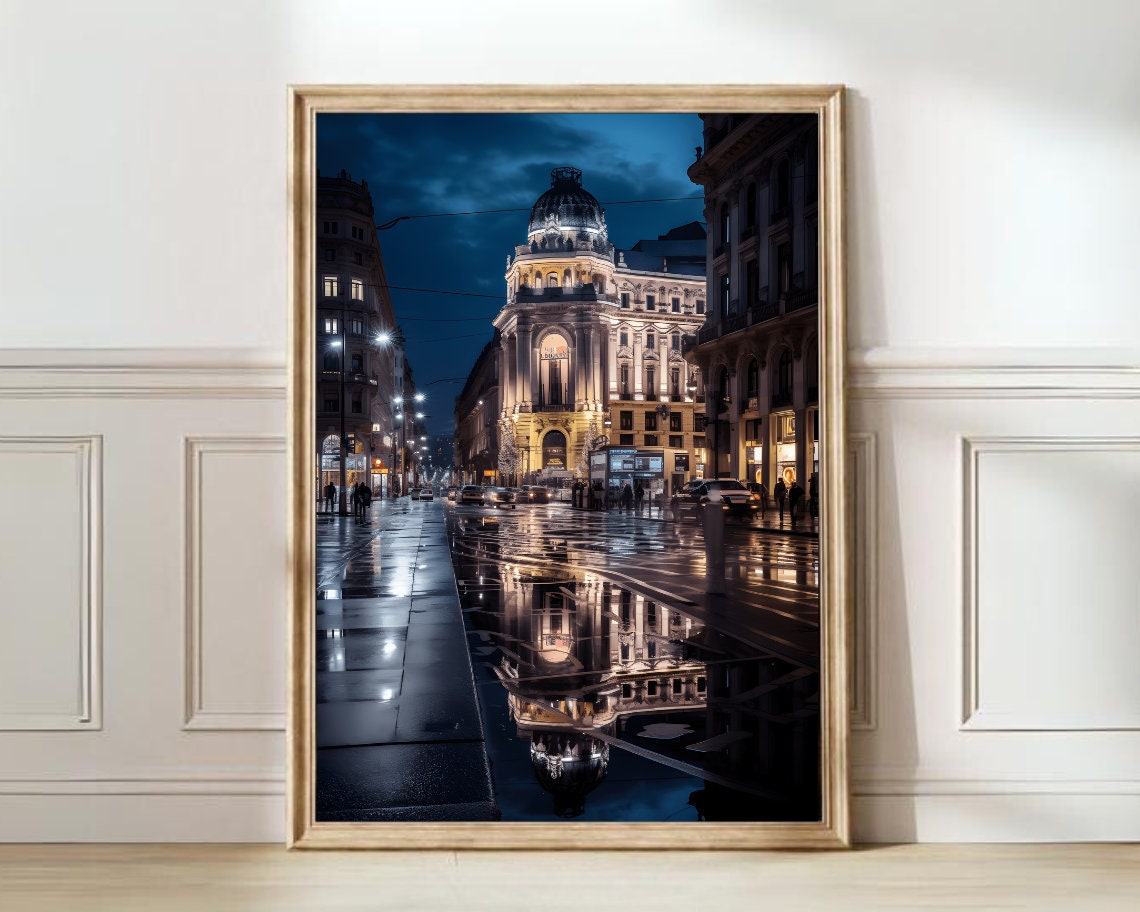 Milan Print Milan Poster Milan Travel Poster Milan Map Blue Wall Art Night Sky Print Italy Print Birthday Gift