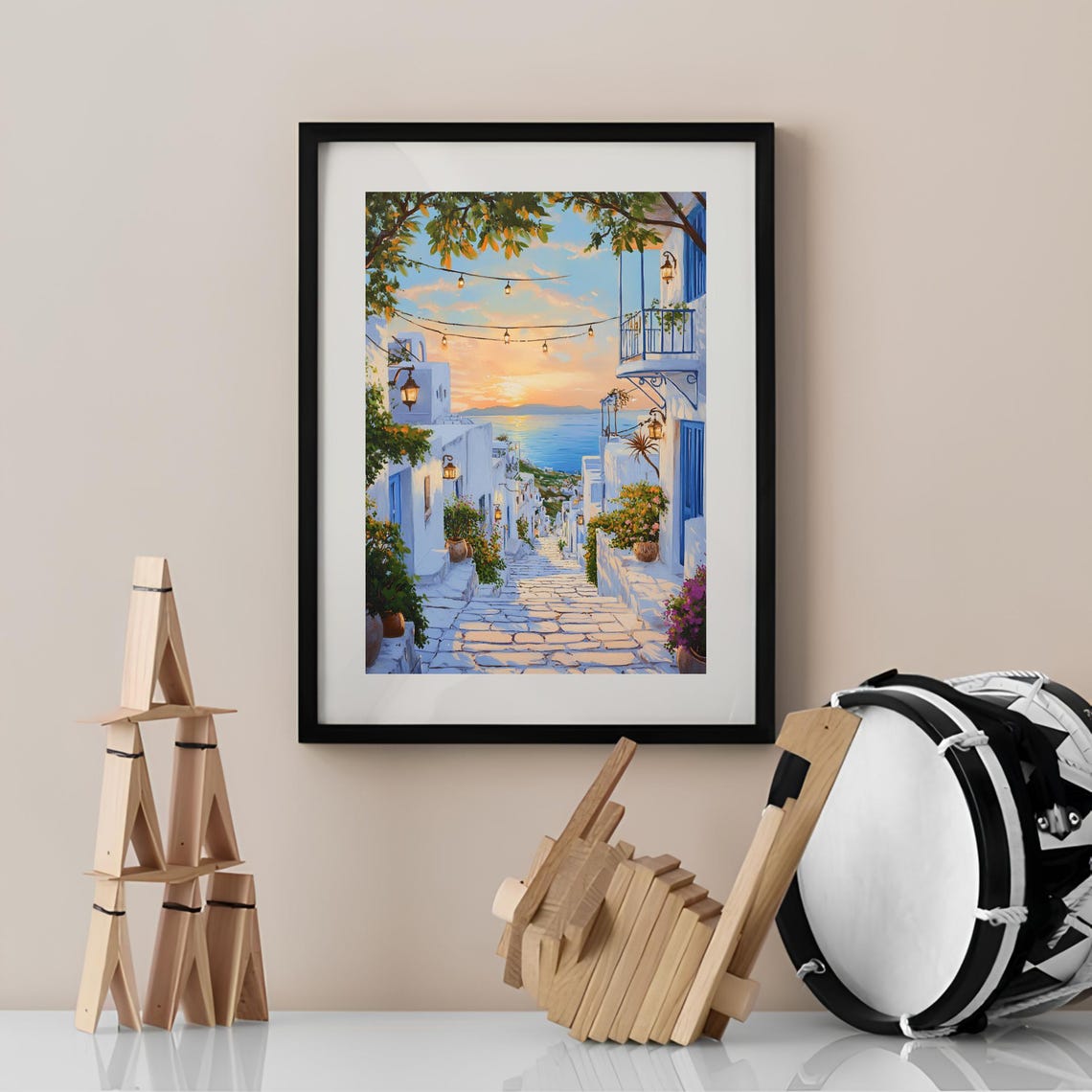 Paros Watercolor Greece Travel Poster - Image 2